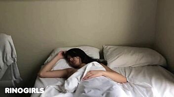 Does this brunette take monster cock in mouth for cumshot?