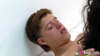 A 3 woman action with a virgin boy who cums three times
