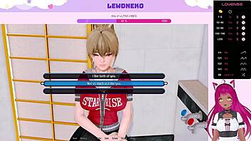 Masturbating with a Vtuber in a harem hotel environment