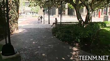 Cali Hayes, legal teen 18+, trades blowjob for Colombian specie.