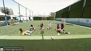 Horny Babes Seduce Soccer Coach In Vr!