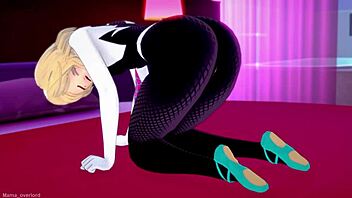 spider gwen wants to fuck using her suit in the love hotel adult version with uncensored 3d cartoon anime hentai
