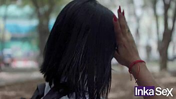 shy latina college girl skips classes, caught by stranger with huge dick