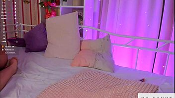 Beautiful girl chats on webcam with cute smile.