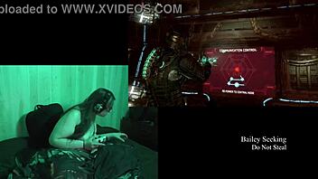 I play deadspace naked in part 8, showing my big tits