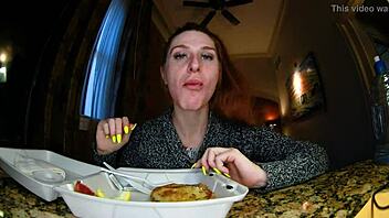 Close up and personal: Redhead gives a great blow job in a European close-up video
