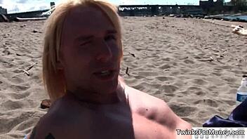 cute blonde gay guy gets naked for fun
