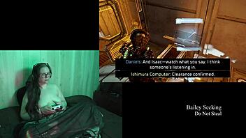 I play deadspace naked in part 8, showing my big tits