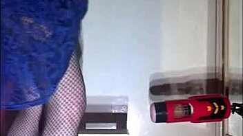 A bisexual crossdresser enjoys masturbation with the help of a machine.
