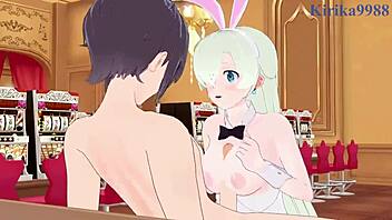 i watch diane and elizabeth in bunny outfits havin intense sex with creampie.