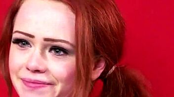 Redhead petite 18+ loves gettin' facialized with cum