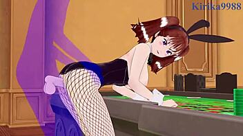 i watch diane and elizabeth in bunny outfits havin intense sex with creampie.