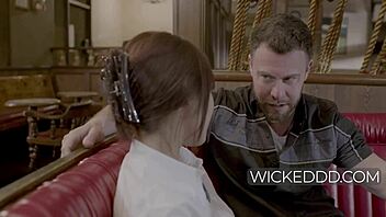 petite asian waitress carry drilled hard in restaurant setting