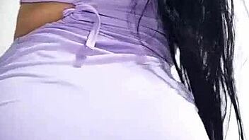 amateur horny girl fucks her pussy with huge fingering and dirty talk 😈