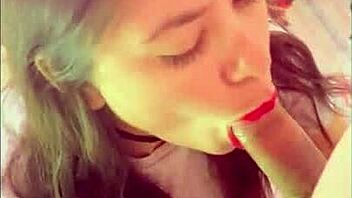 A Latina beauty gives a professional blowjob and gets a facial in this homemade video.