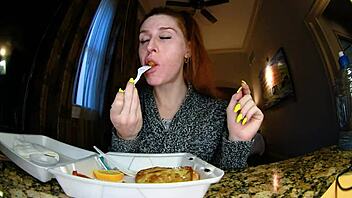 Close up and personal: Redhead gives a great blow job in a European close-up video