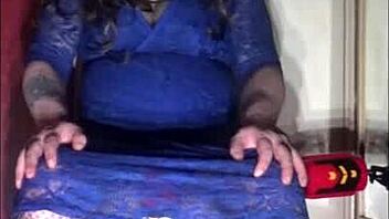 crossdresser masturbates with machine