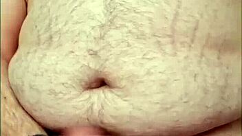 Chubby guy uses dildo and cums