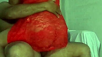 Oral sex on wife in red babydoll, she RIDES for orgasm!