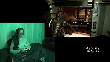I play deadspace naked in part 8, showing my big tits