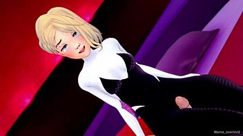 spider gwen wants to fuck using her suit in the love hotel adult version with uncensored 3d cartoon anime hentai