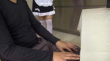 Asian maid with huge tits explodes in pleasure!