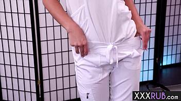 Horny Big Tits Milf Queenie Sateen Relaxes Big Cock Client With Blowjob And Tit Job