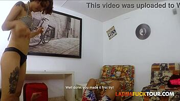 Petite Latina's Wet Pussy Stretched By Yoga Teacher