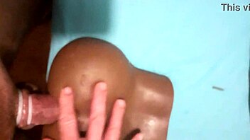 Enjoying a solo pleasure with a black toy and a nice ejaculation