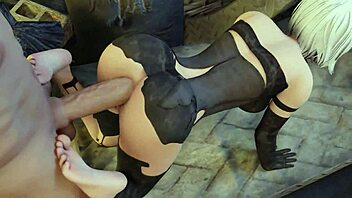 3D animated porn compilation with black automatic features