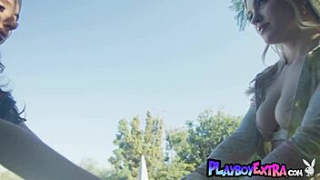 Hot Lesbians Charly Summer And Jazlyn Ray Play Tig By The Pool Outdoor