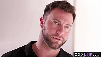 Horny Big Tits Milf Queenie Sateen Relaxes Big Cock Client With Blowjob And Tit Job