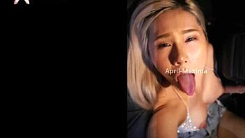 April-Maxima Fucked Hard in Car, Facial on Street