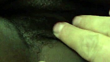 Intriguing contrast: young ebony teen takes cock while fingering herself in interracial scene.