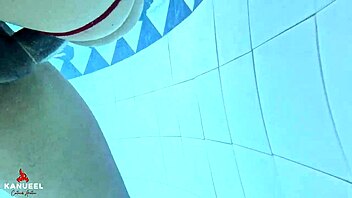 Petite flaca gets naughty in public pool