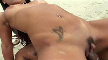 delicious african nymphet bangs hard on beach