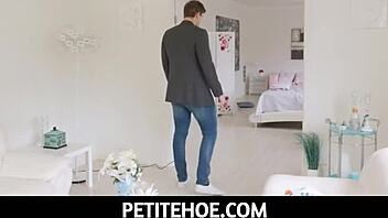 tiny 18+ school girl jamie jett sells candy for church, rain starts, enters nearby house thinking empty