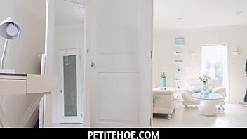 tiny 18+ school girl jamie jett sells candy for church, rain starts, enters nearby house thinking empty