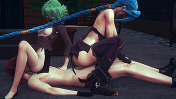 Jinx in hardcore hentai action across various media