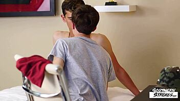 Cute twinks explore first time in orgy