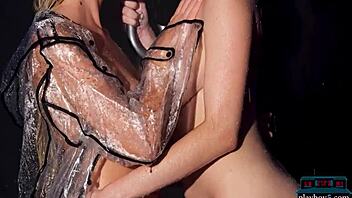 Wow! Big natural tits on lesbian blondes Skye Blue and Riley Anne for Playboy!