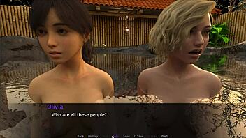 Lets play nudist school part 13 with hairy big tits blonde brunette on beach.