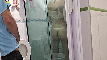 She asked him to join her in the shower