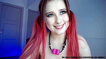 cosplay babe goes crazy on cock in webcam chat