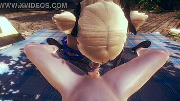 genshin impact hentai - pov fischl blowjob and cum at her face - japanese asian manga anime game porn