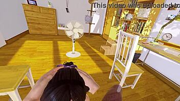 She sucks me in virtual reality, detailed hentai style