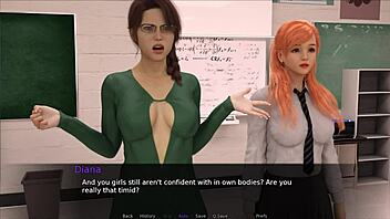 Lets play nudist school part 13 with hairy big tits blonde brunette on beach.