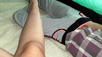 Many Female Orgasms In A Tent: Hairy Pussy Masturbation And Lesbian Footjob POV
