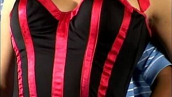 Black glamour girls riding deep in corset scene