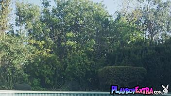 Hot Lesbians Charly Summer And Jazlyn Ray Play Tig By The Pool Outdoor